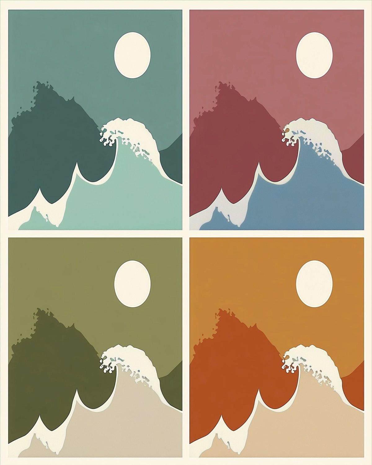 Ocean Waves Quad - Minimalistic - Judy Paint