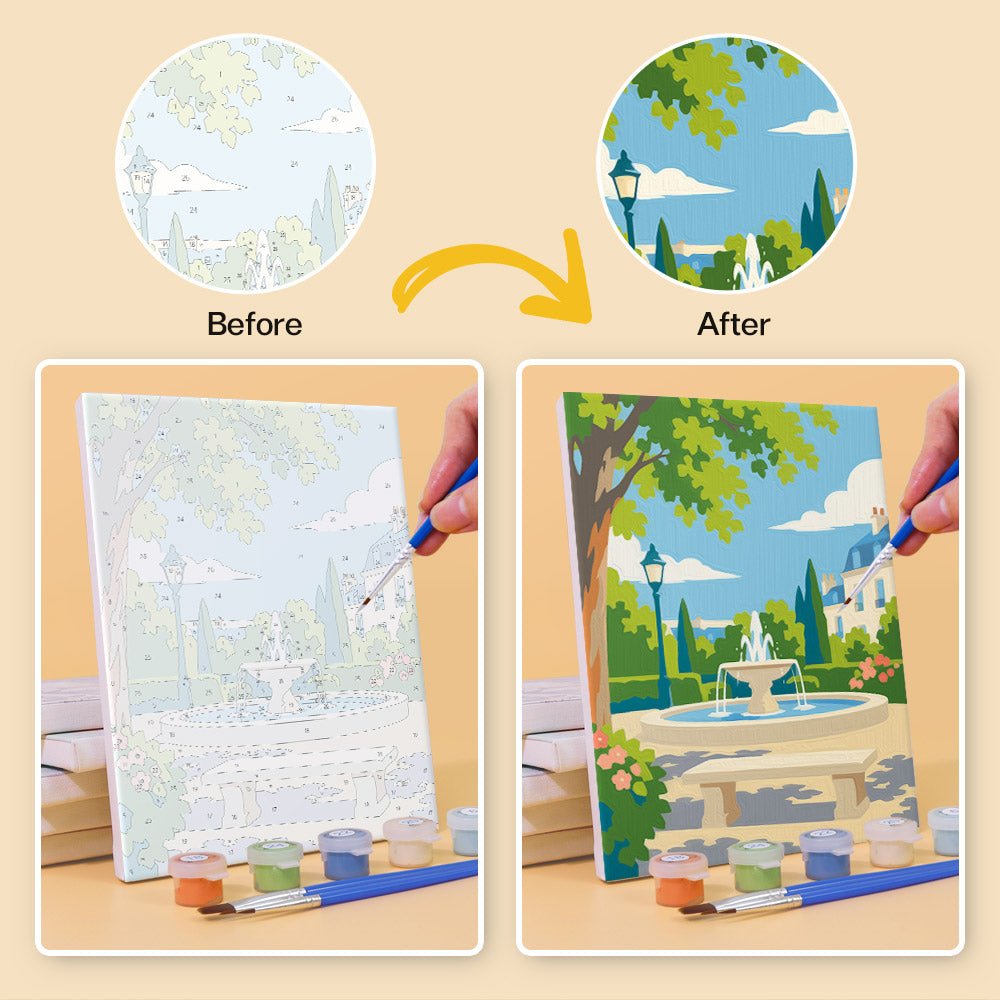 Before and after painting by numbers