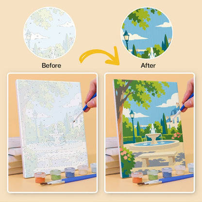 Before and after painting by numbers