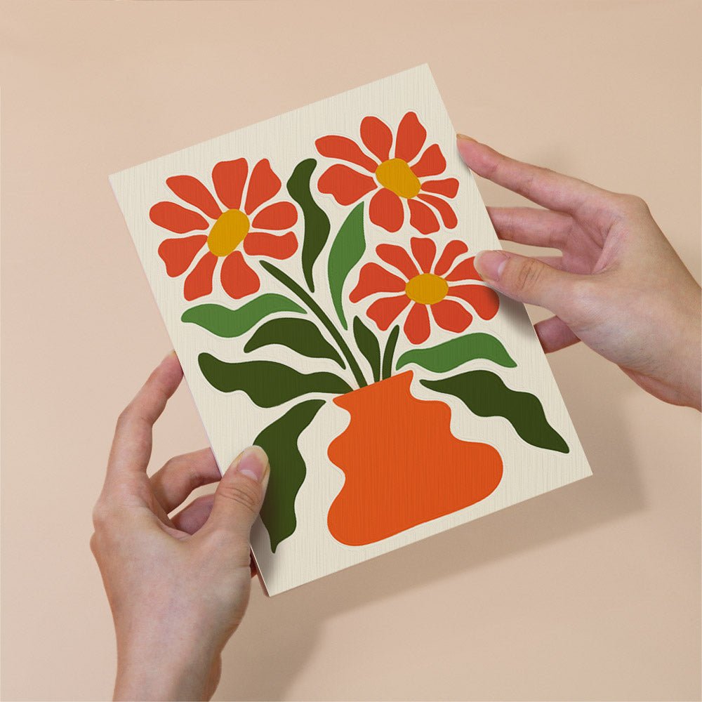 Orange Poppy Vases mini painting set