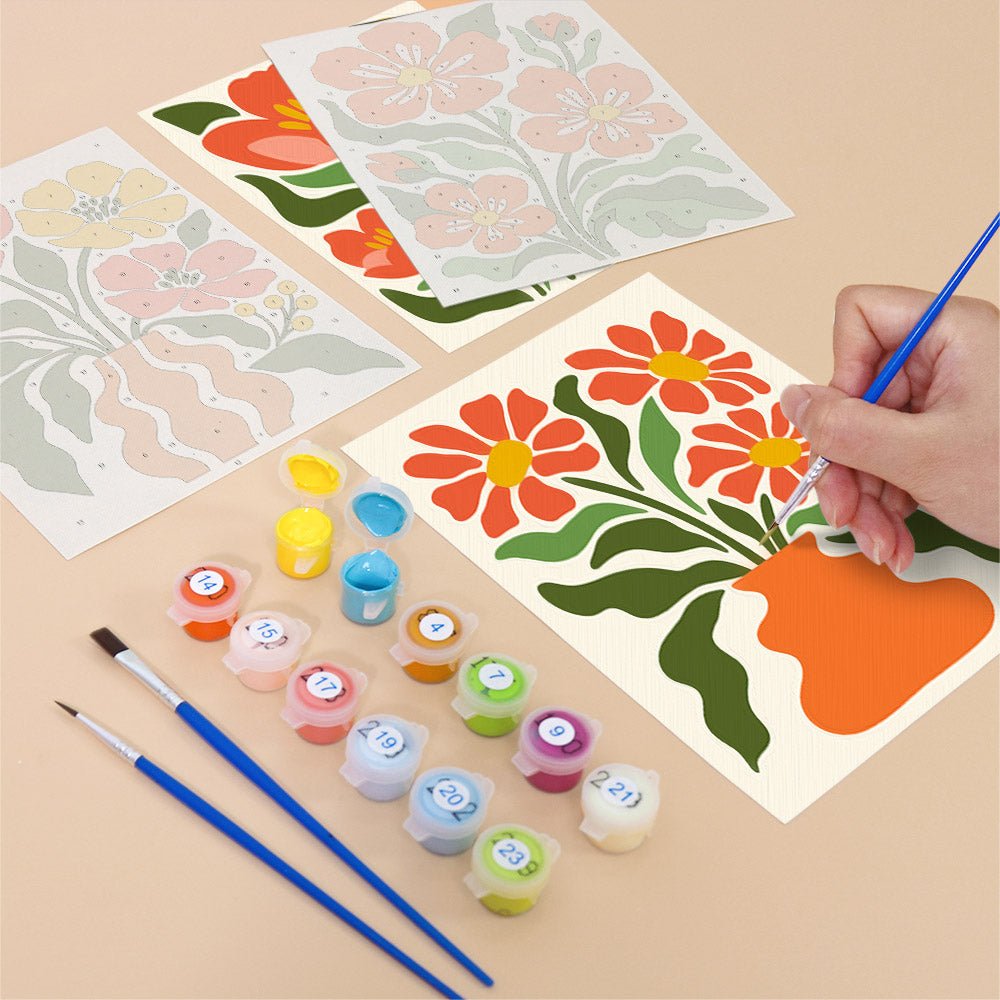 Orange Poppy Vases mini painting set