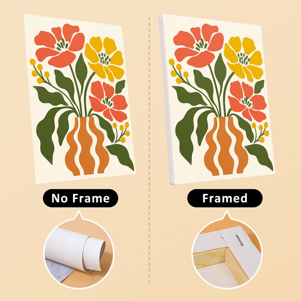No frame vs. framed canvas