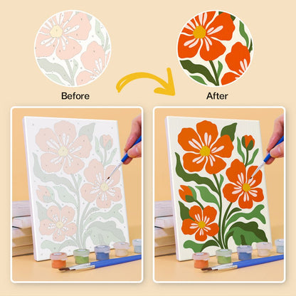 Before and after painting by numbers