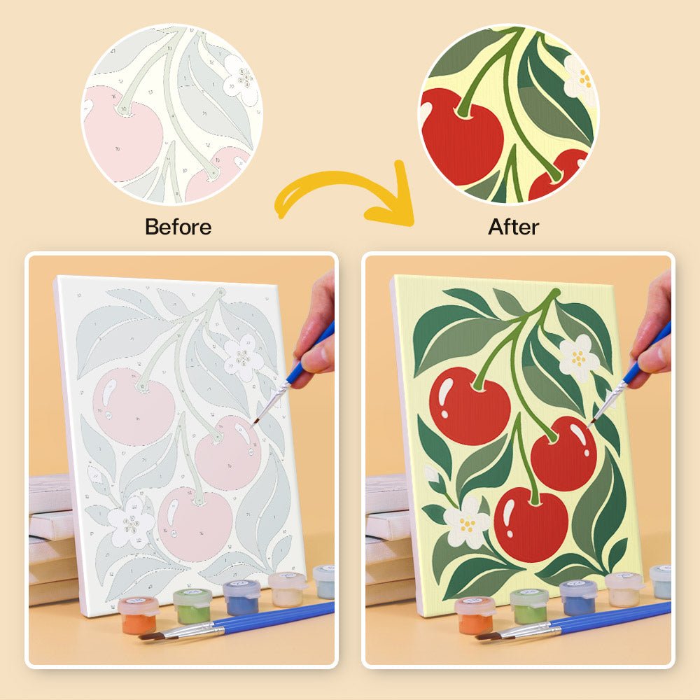 Before and after painting by numbers