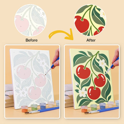 Before and after painting by numbers