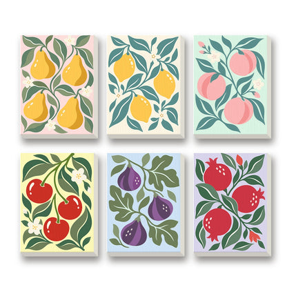 Orchard Patterns – set of 6 mini paint by numbers canvases