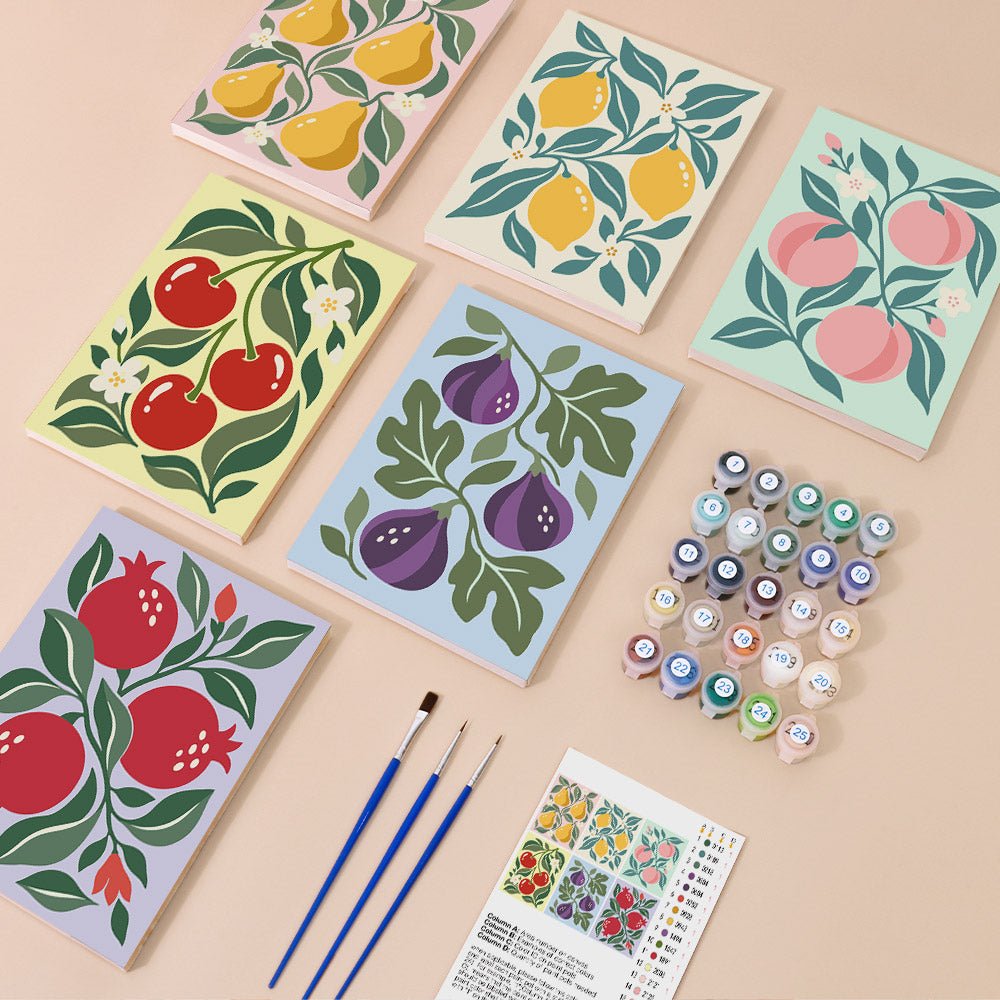 Everything in the Orchard Patterns mini painting kit