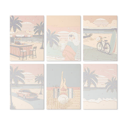 Palm Coast Getaway – Set of 6 Mini Paintings - Judy Paint