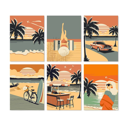 Palm Coast Getaway – Set of 6 Mini Paintings - Judy Paint