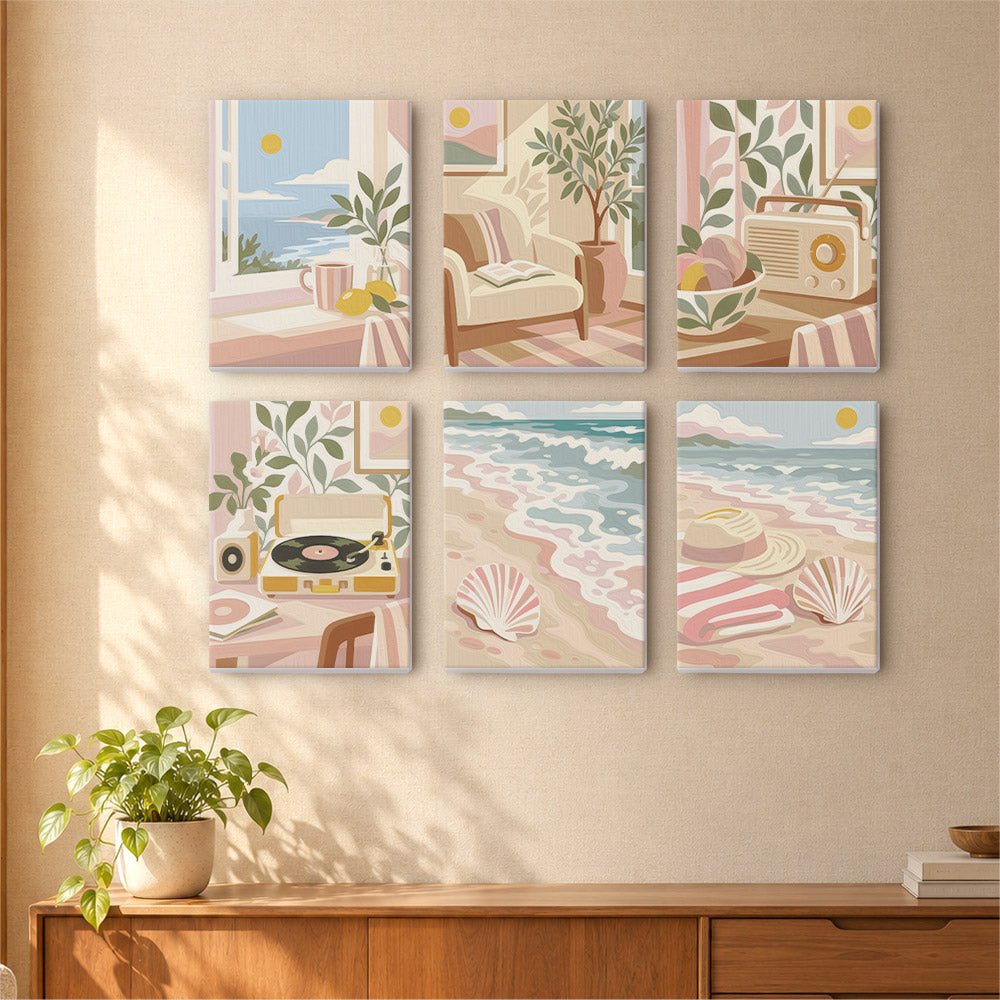 Pastel Beach House mini painting set