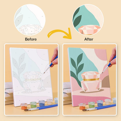 Before and after painting by numbers