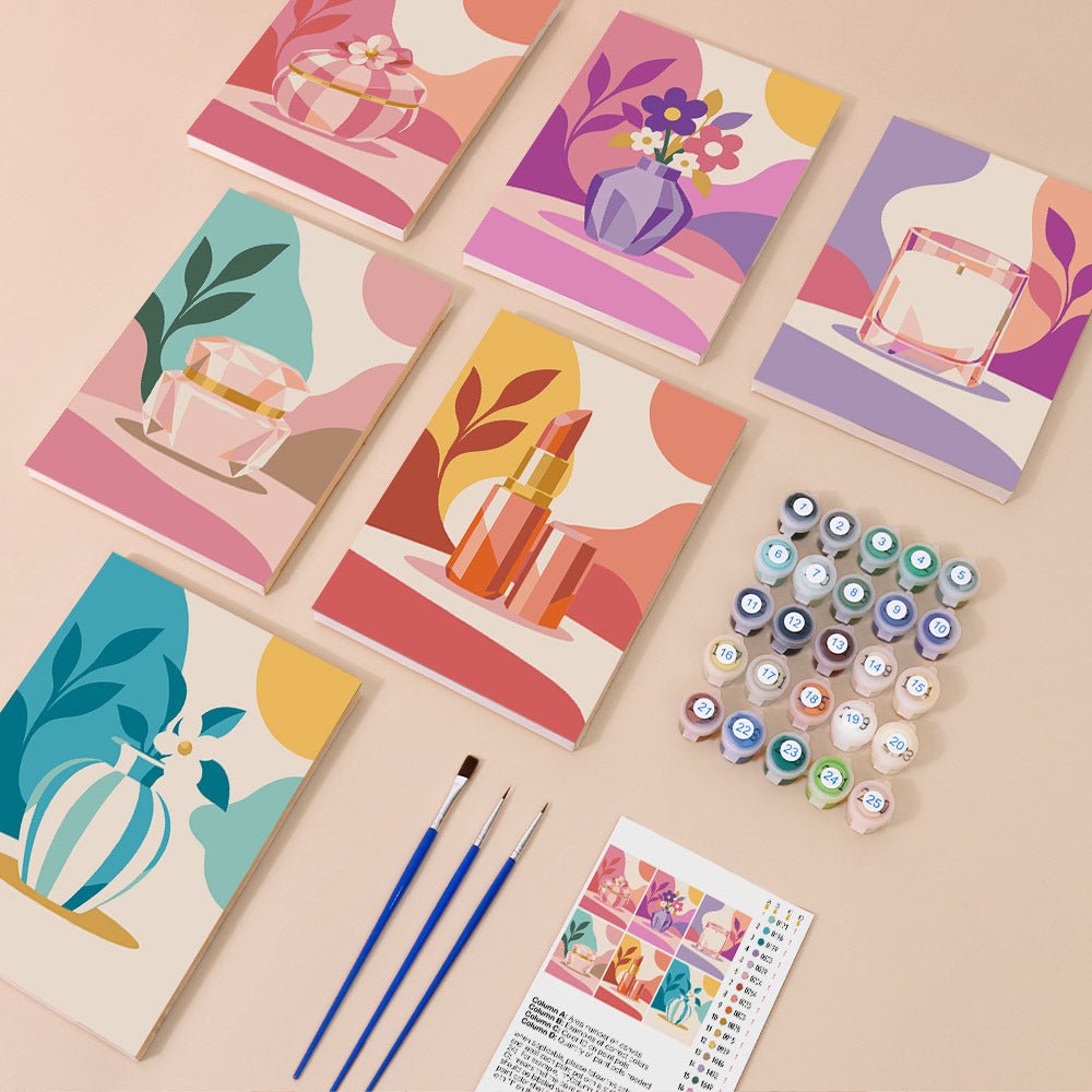 Everything in the Pastel Beauty mini painting kit