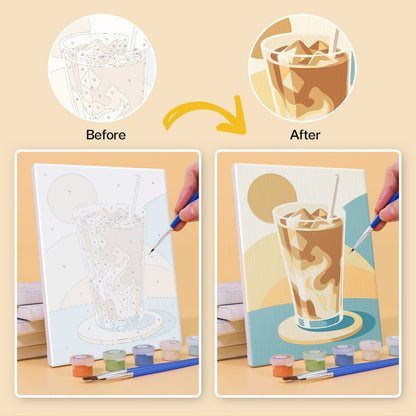 Before and after painting by numbers