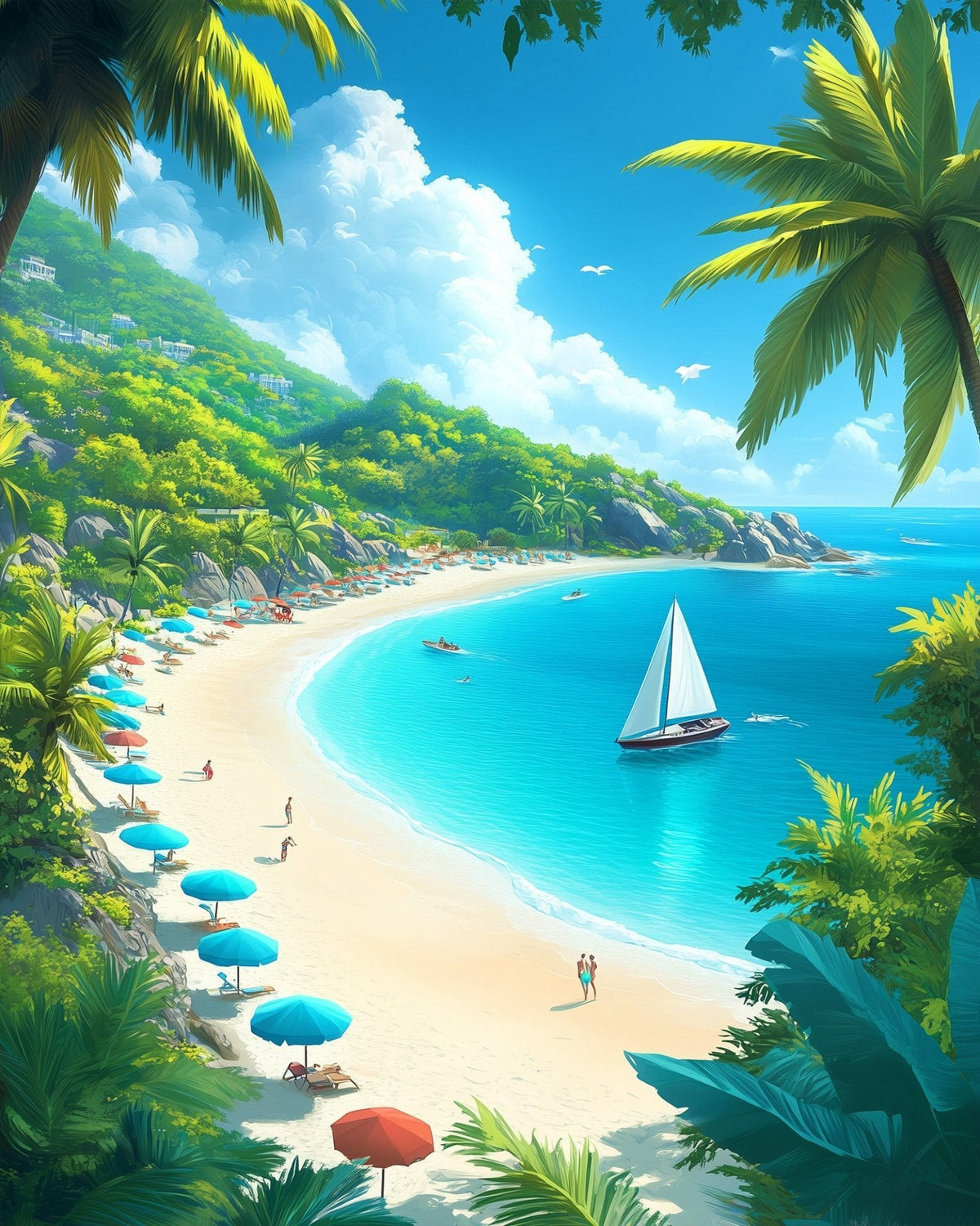Peaceful Beach Escape - Sea Landscape - Judy Paint