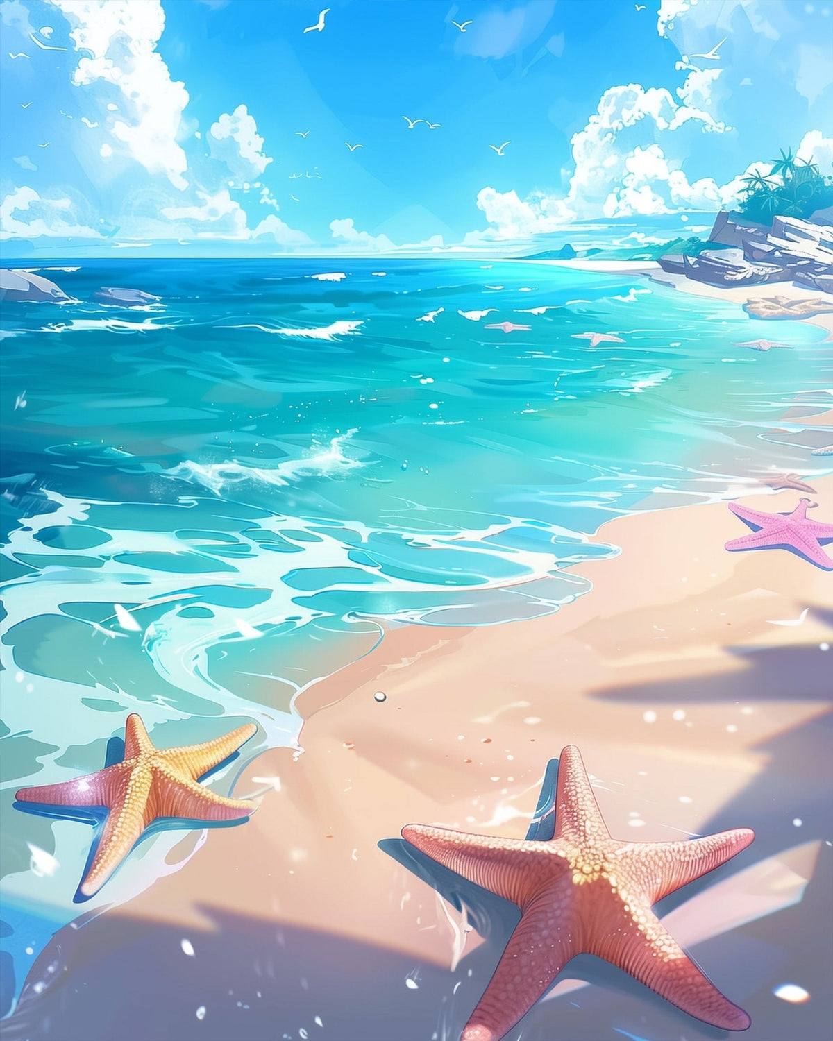 Peaceful Beach Serenity - Sea Landscape - Judy Paint