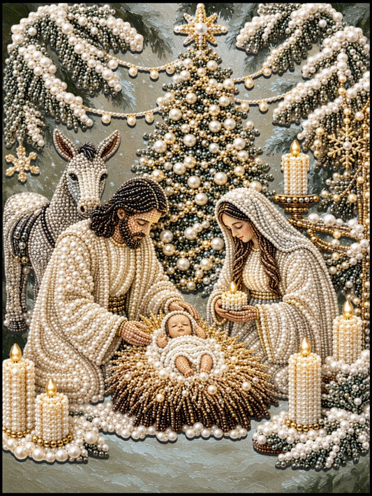 Pearlescent Holy Nativity - Pearl Painting - Judy Paint