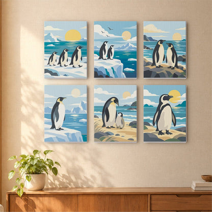 Penguin Parade mini painting set