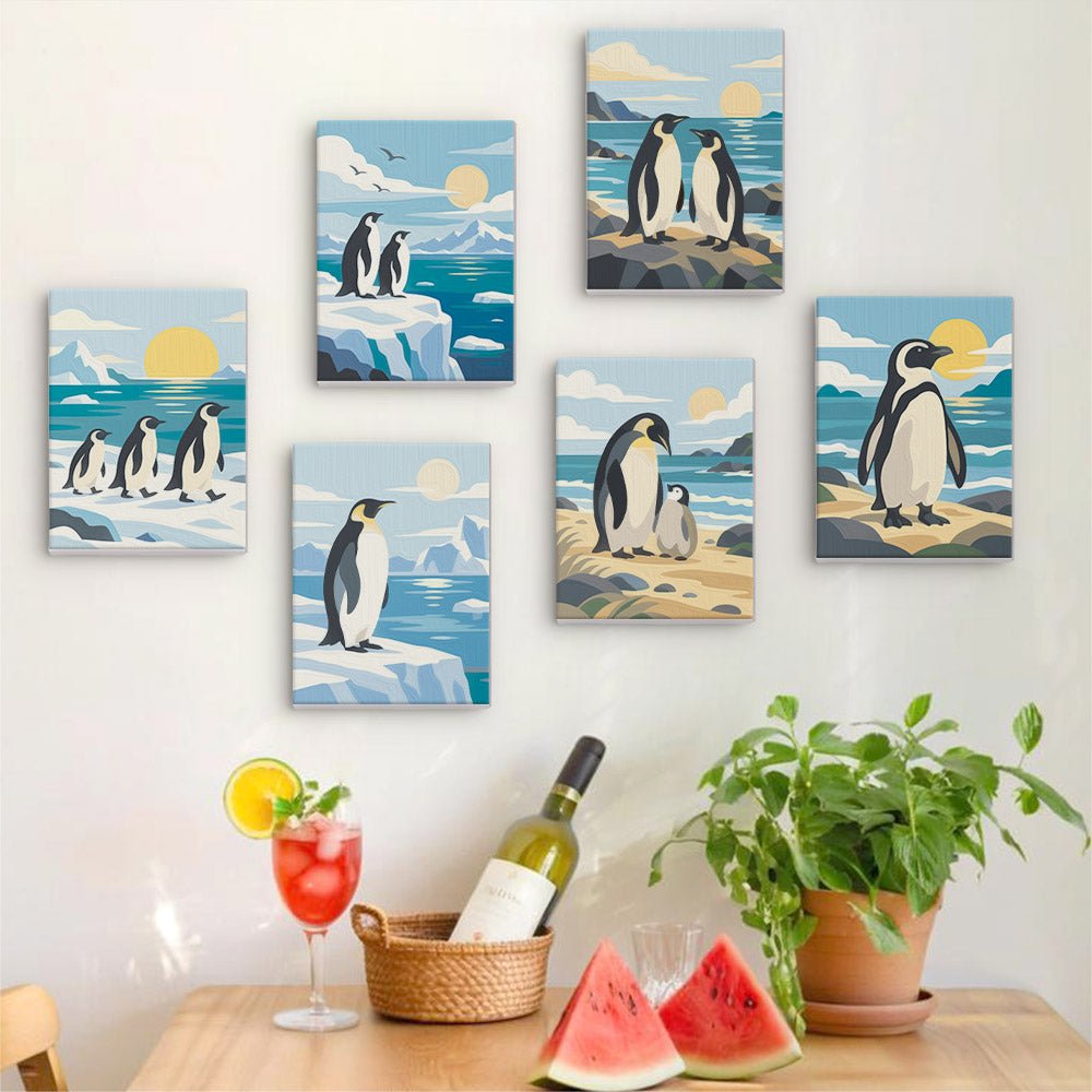 Penguin Parade mini painting set