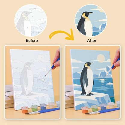 Before and after painting by numbers