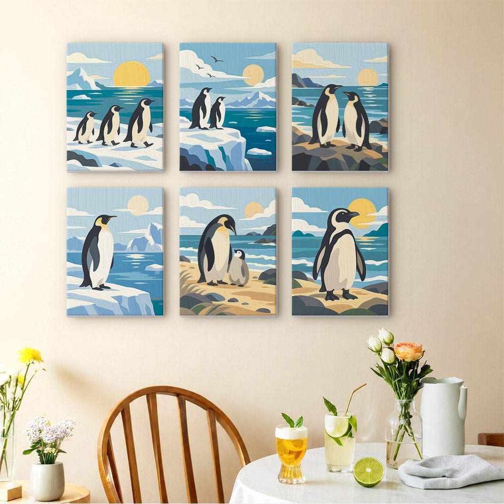 Penguin Parade mini painting set