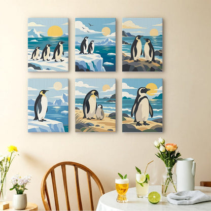 Penguin Parade mini painting set