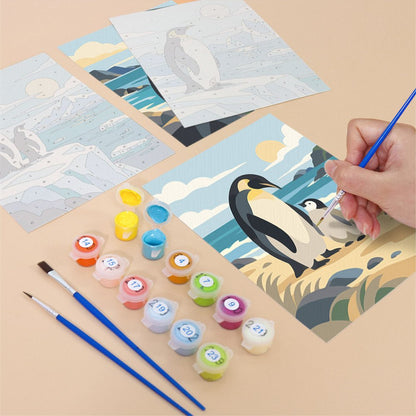 Penguin Parade mini painting set
