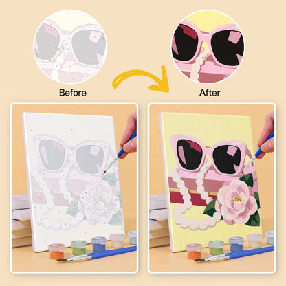 Before and after painting by numbers