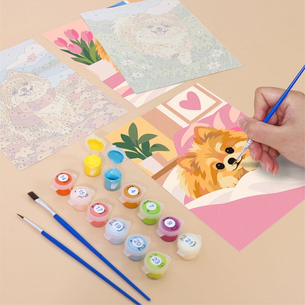 Pomeranian Love mini painting set