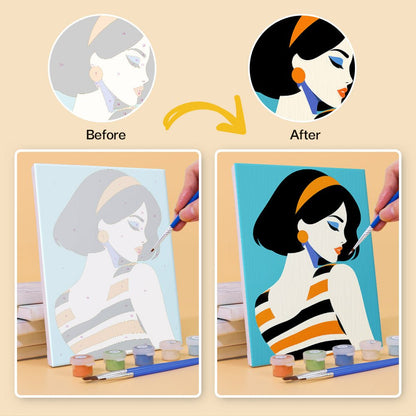 Before and after painting by numbers