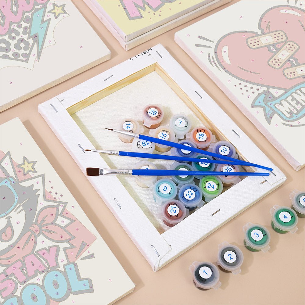 Pop Art Slogans mini painting set