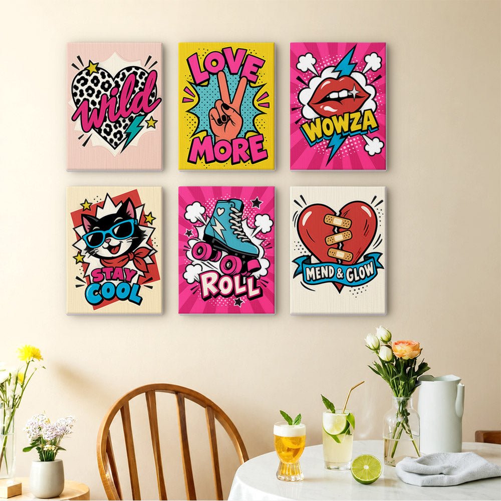 Pop Art Slogans mini painting set