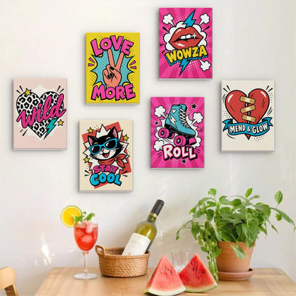 Pop Art Slogans mini painting set