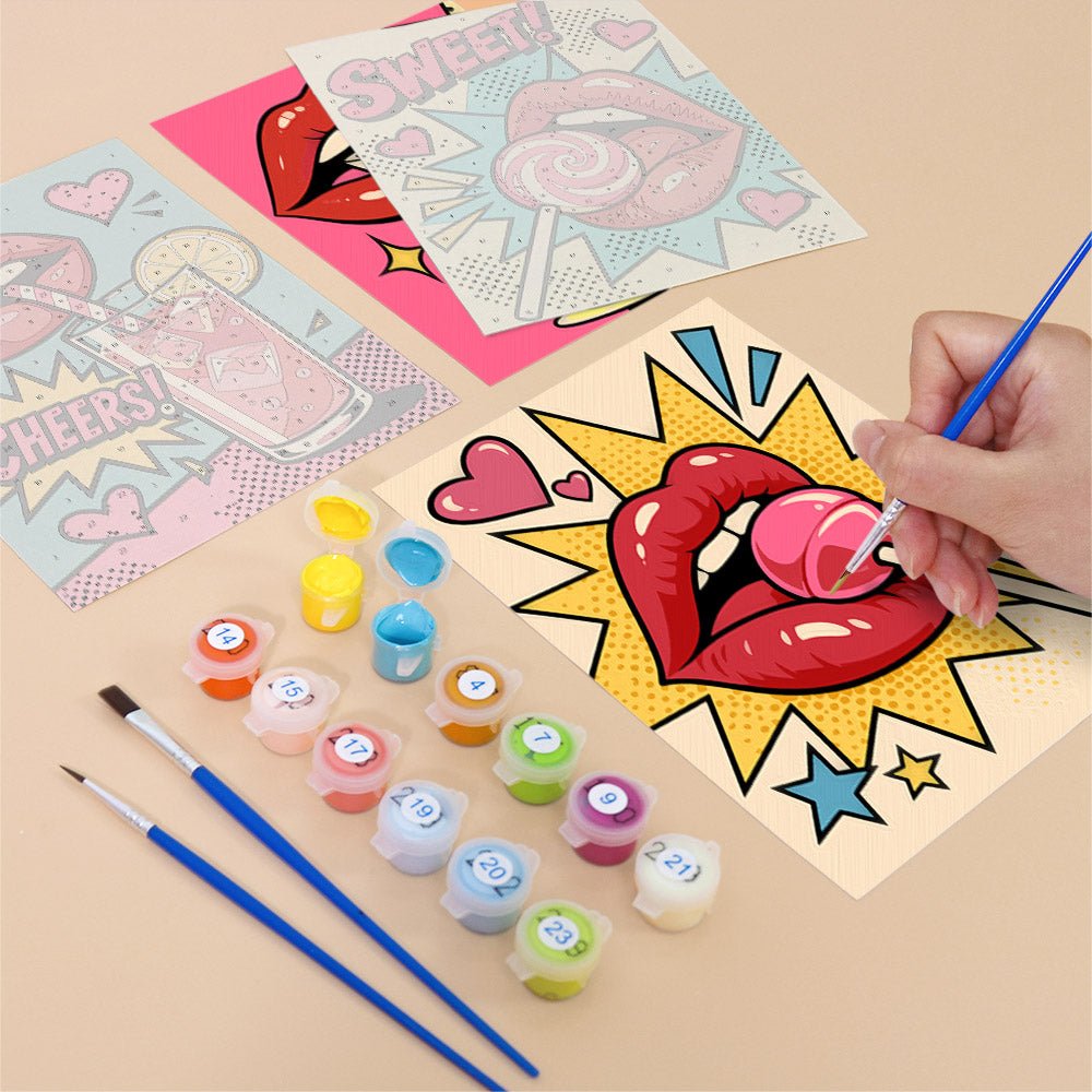 Pop Lips mini painting set