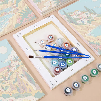 Postcard Destinations mini painting set
