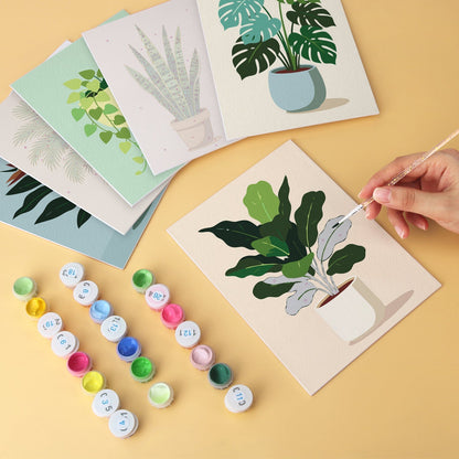 Potted Greens – Set of 6 Mini Paintings - Judy Paint