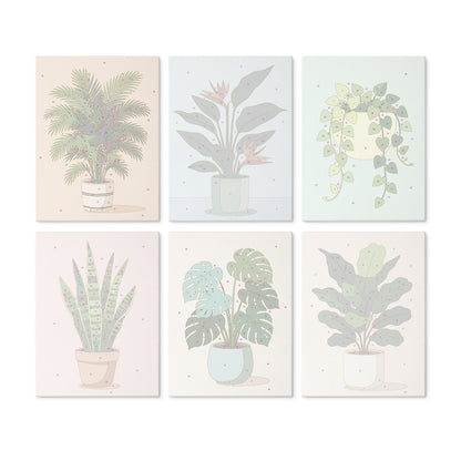 Potted Greens – Set of 6 Mini Paintings - Judy Paint