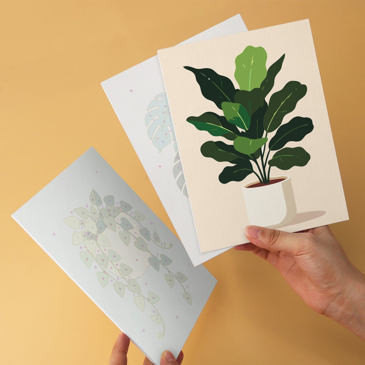 Potted Greens – Set of 6 Mini Paintings - Judy Paint