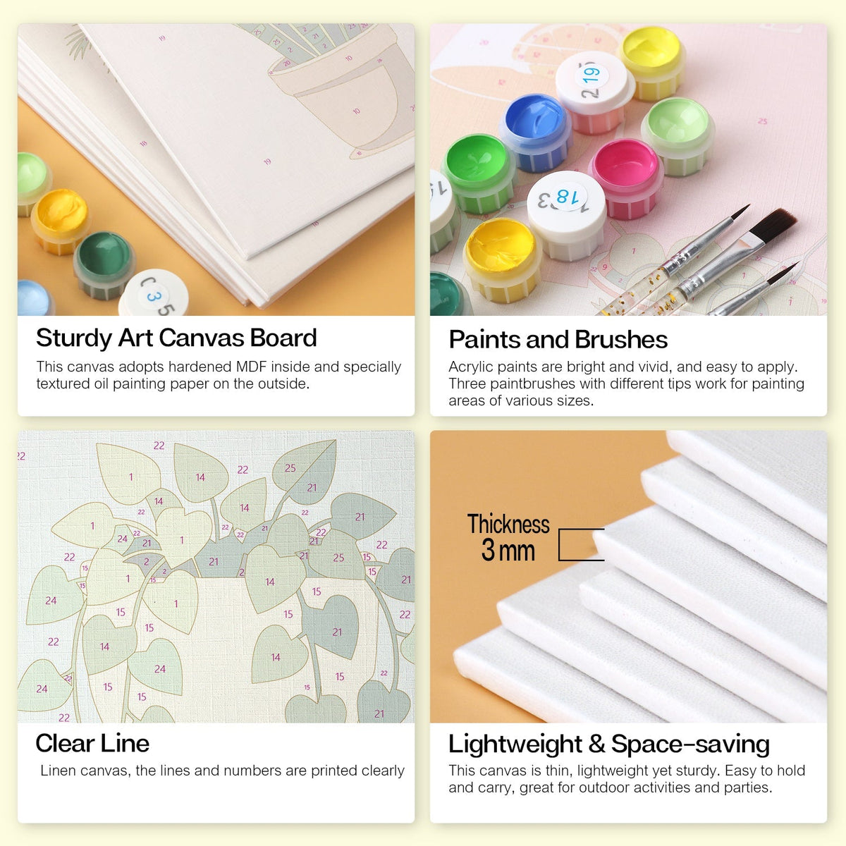 Potted Greens – Set of 6 Mini Paintings - Judy Paint