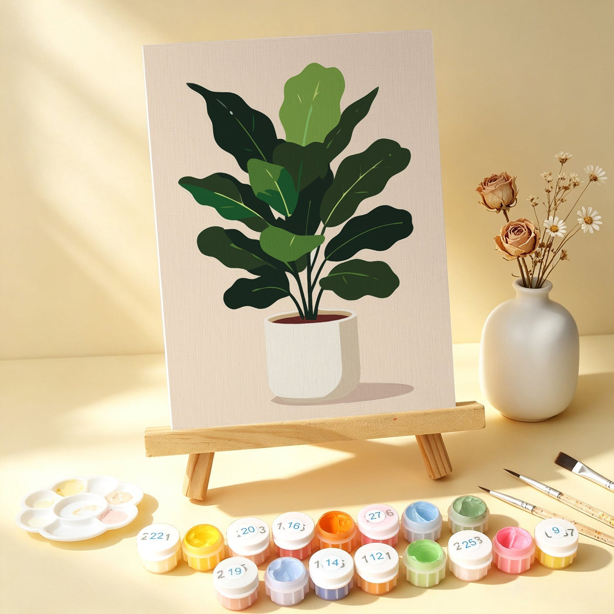 Potted Greens – Set of 6 Mini Paintings - Judy Paint