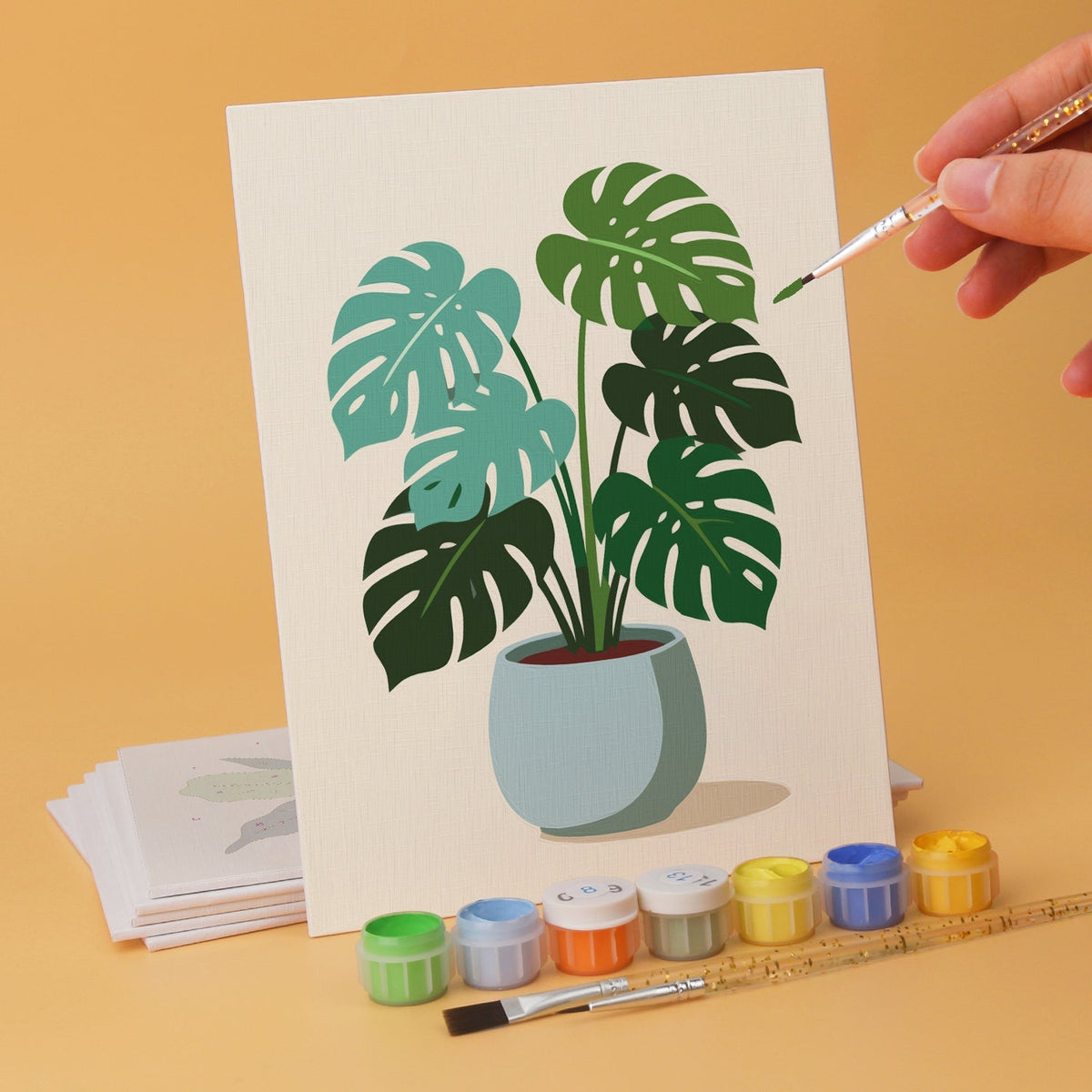 Potted Greens – Set of 6 Mini Paintings - Judy Paint