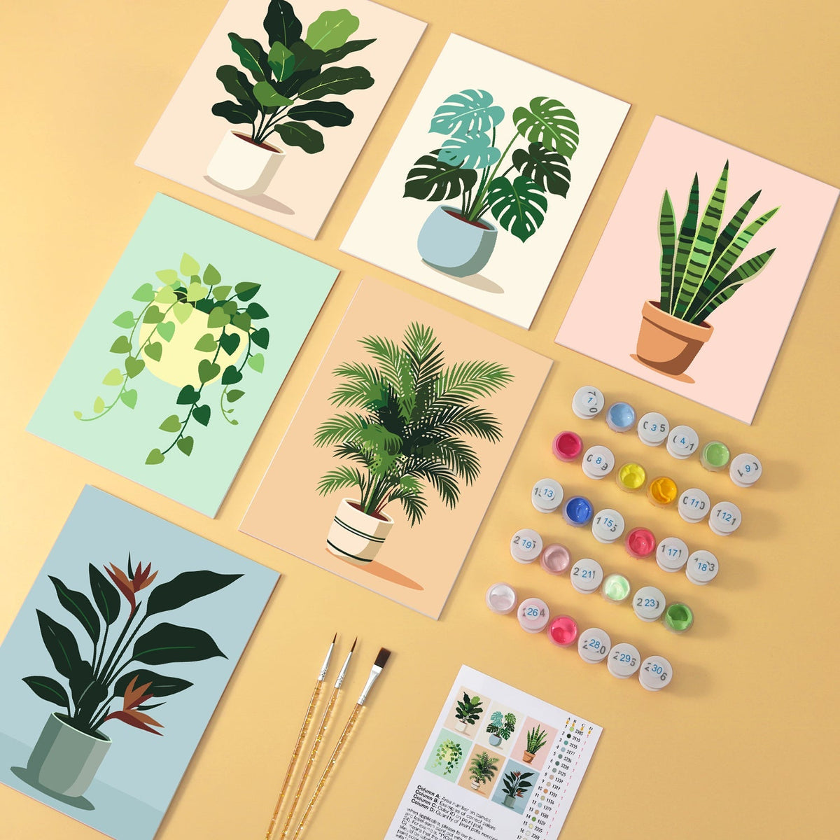 Potted Greens – Set of 6 Mini Paintings - Judy Paint