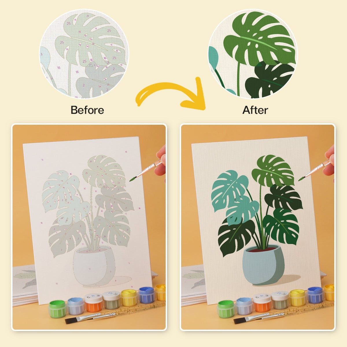 Potted Greens – Set of 6 Mini Paintings - Judy Paint
