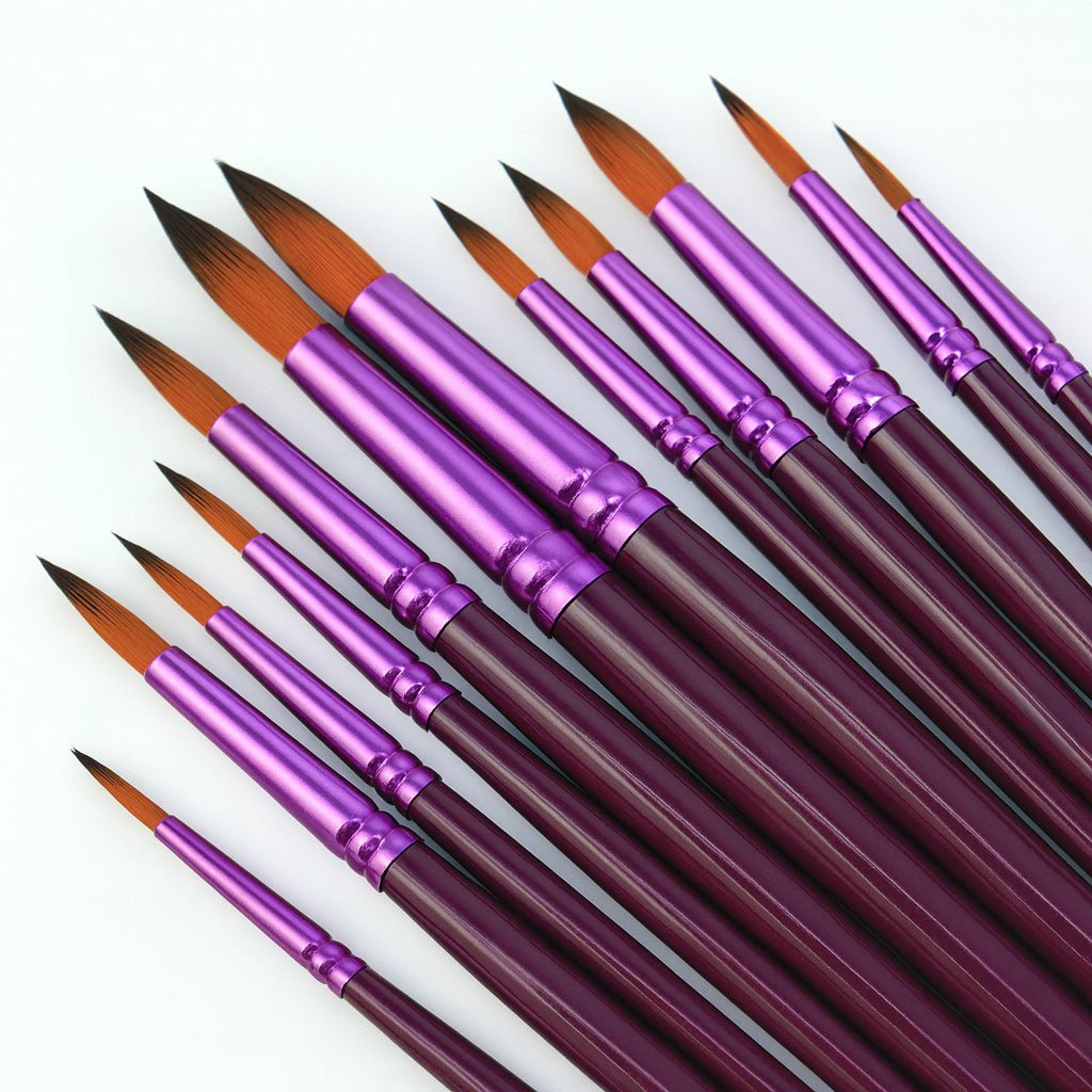 Premium Paintbrush Set - 12 Pcs for Acrylic, Watercolor - Judy Paint