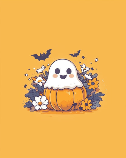 Pumpkin Ghost Delight - Halloween - Judy Paint