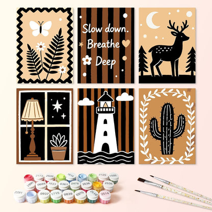 Quiet Nature – Set of 6 Mini Paintings - Judy Paint