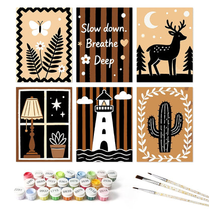 Quiet Nature – Set of 6 Mini Paintings - Judy Paint