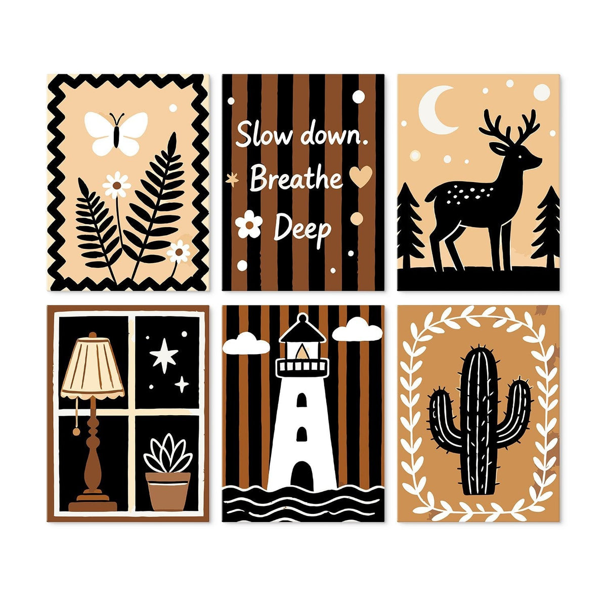 Quiet Nature – Set of 6 Mini Paintings - Judy Paint