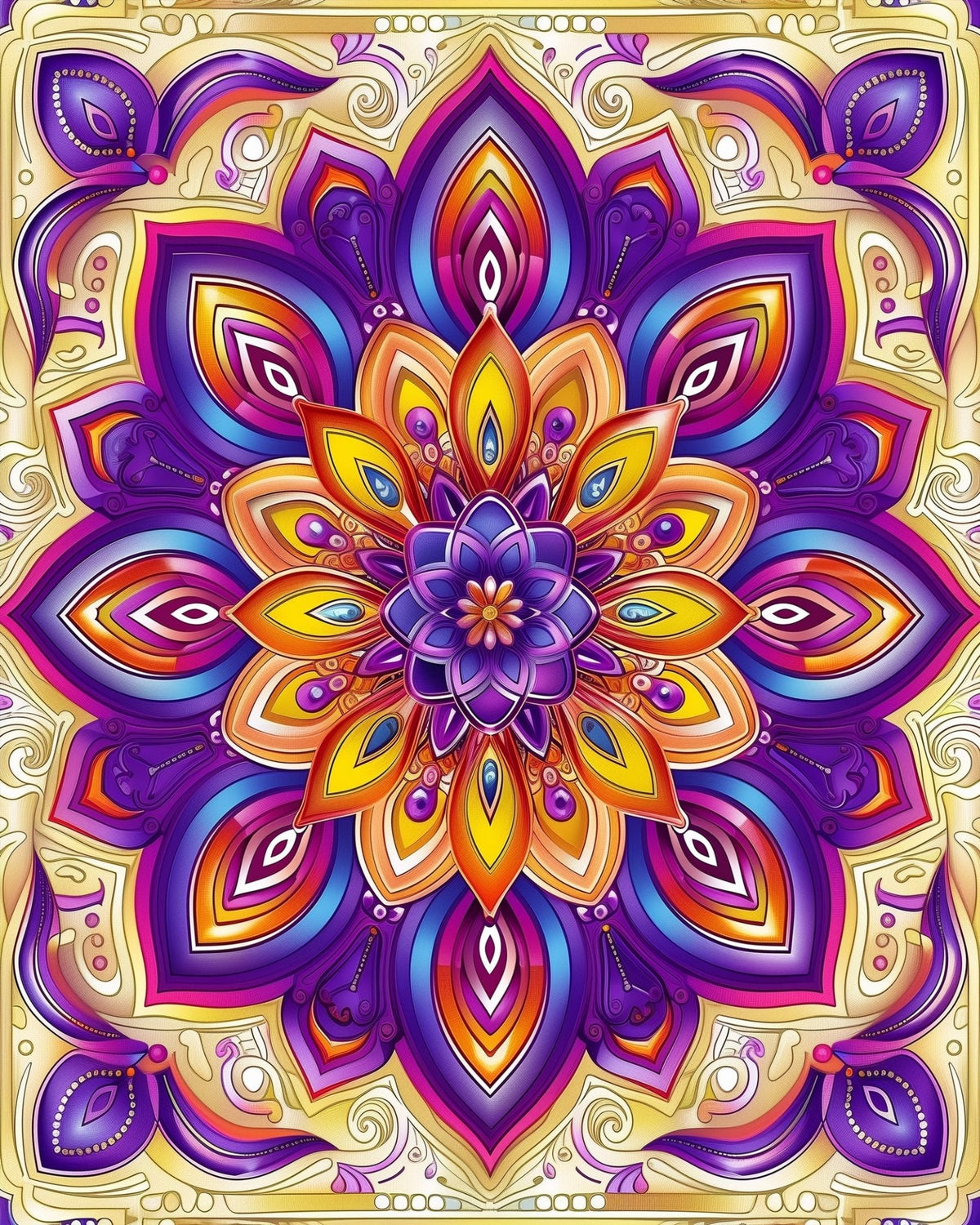 Radiant Blossom Mandala - Mandalas - Judy Paint