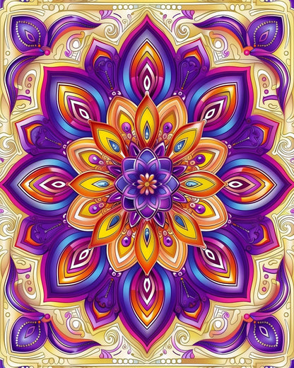Radiant Blossom Mandala - Mandalas - Judy Paint
