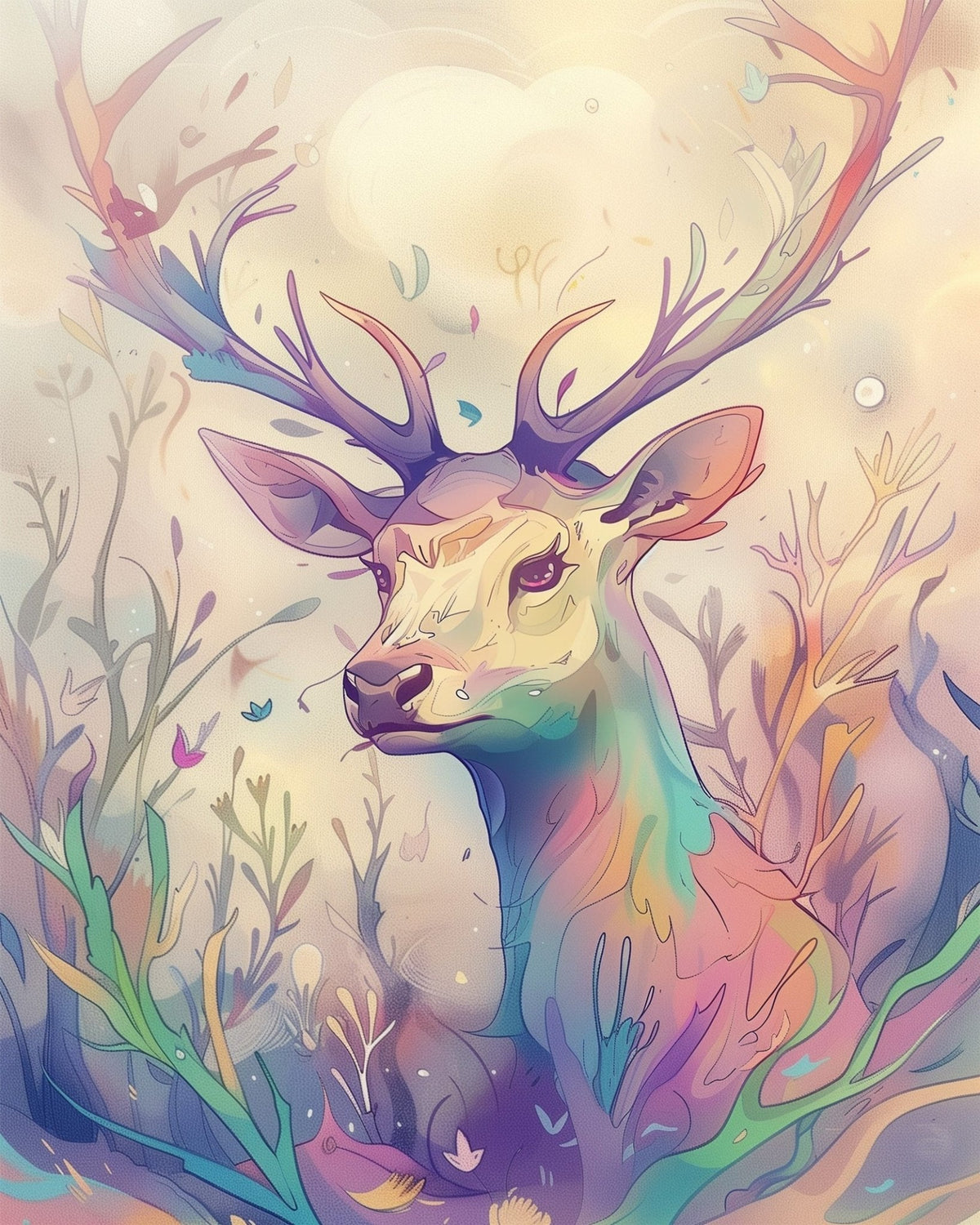 Radiant Deer - Abstract Animals - Judy Paint